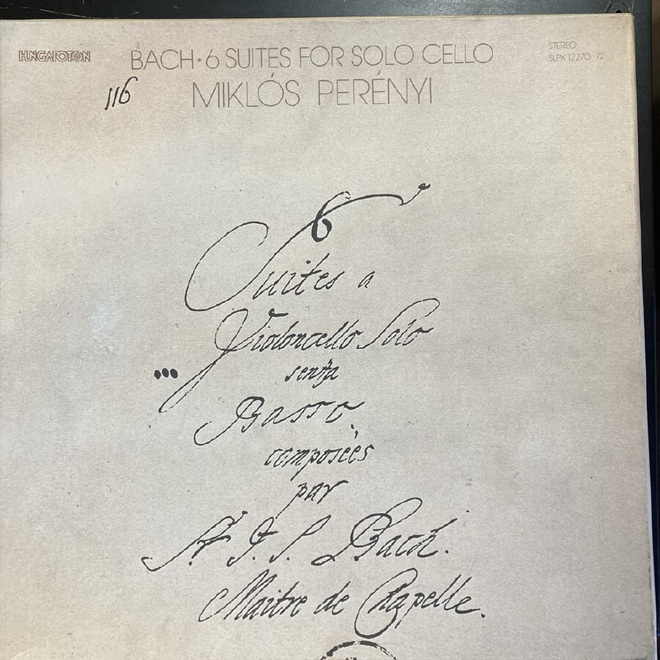 Miklos Perenyi - Bach: 6 Suites For Solo Cello 3LP