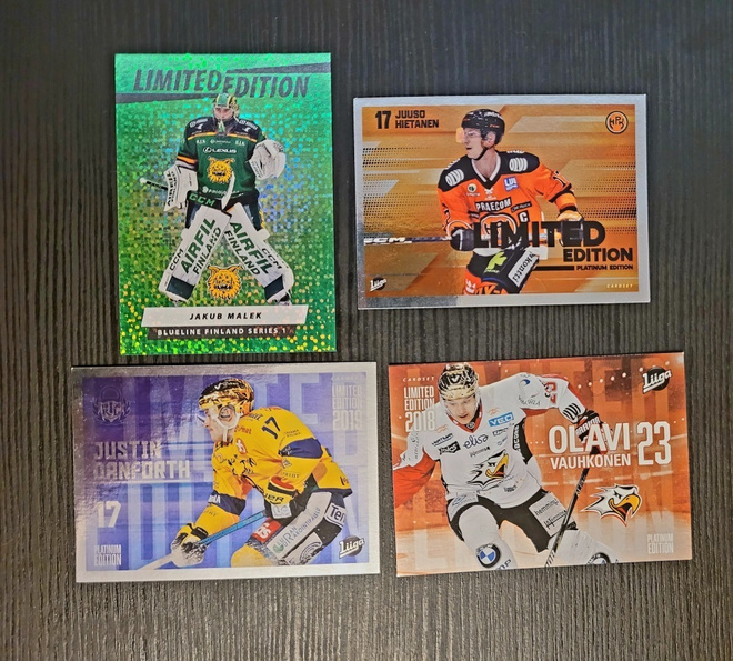 Liigan Limited Edition-kortit, Cardset & Blueline