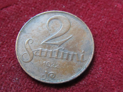 2 santimi 1922 Latvia
