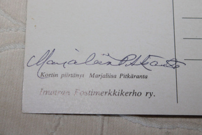 Postikortti Marjaliisa Pitkäranta signeerattu