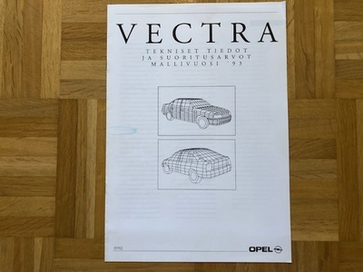 Esite Opel Vectra A tekniset tiedot 1993