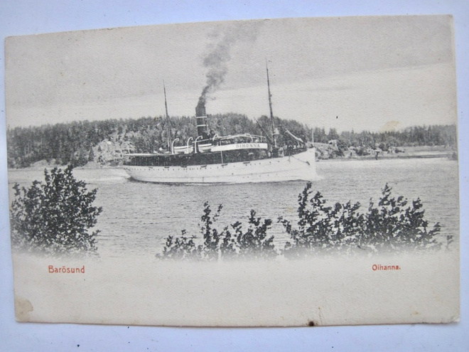 VANHA Postikortti Laiva Oihonna Inkoo 1907