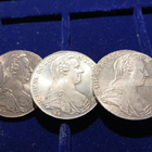 3 kpl Itävaltalainen Maria Theresa Thaler, 1780, 835 hopea - pikkukuva 1