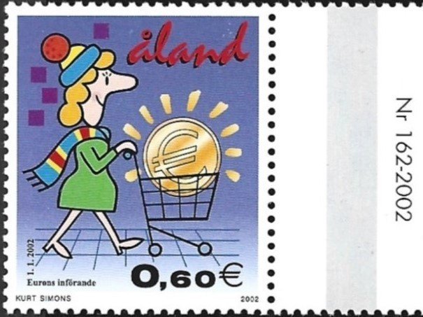 Åland 2002  EURO  0,60 €  välilöpari numero ** LaPe 198