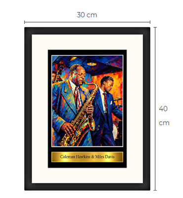 Uusi Coleman Hawkins ja Miles Davis jazz art print