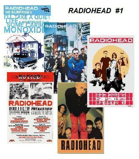 RADIOHEAD --- julistesetti 5kpl --- 21cm x 30cm #1