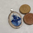 Vanha Vintage Hopea meriaiheinen riipus silver - pikkukuva 3