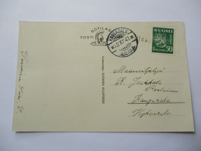 1942 Haapaniemi rivil + Kangasala kortilla