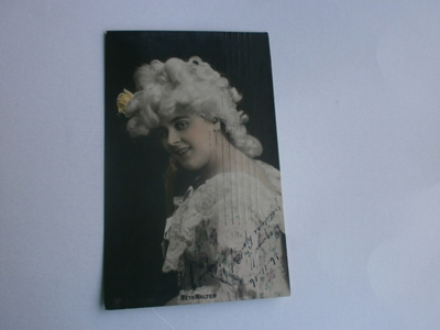 Reta Walter, laulaja ja komedienne, vanha värikortti, 1906