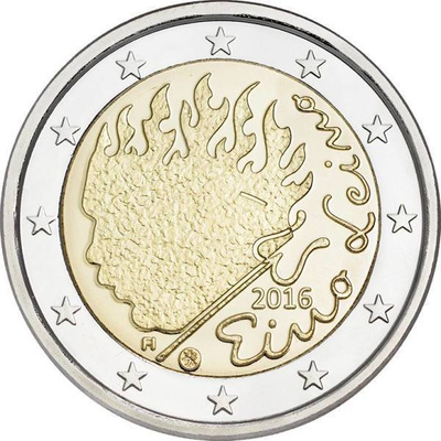 ** SUOMI 2€ 2016 Eino Leino pillerissä **
