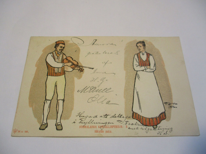 Suomalaisia kansallispukuja no 3 Säkylän puku- 1909