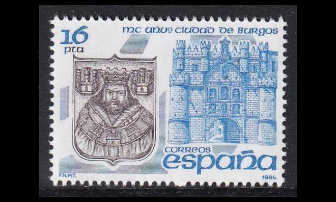 Espanja 2622 ** Kaupunki Burgos 1100v (1984)