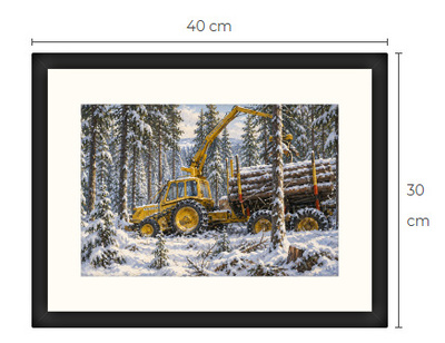 Uusi BM Volvo metsäkone traktori art print 30 cm x 40 cm