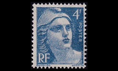 Ranska 691 ** Marianne 4 Fr ultramariini (1945)