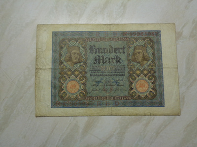 Saksa 100 mark 1920 seteli