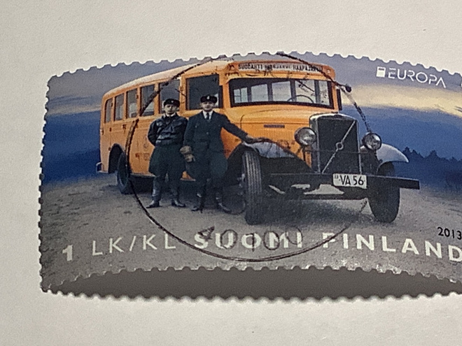 2229 / 2013 EUROPA Postin jakeluauto o leimattu Lo