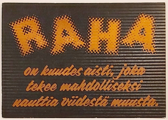 "RAHA on kuudes aisti...-KULKEMATON POSTIKORTTI