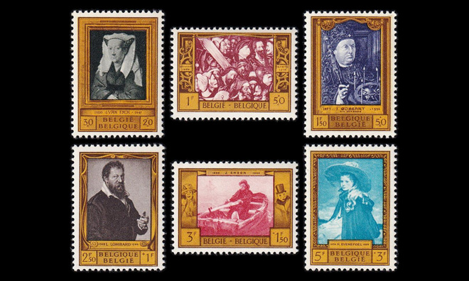 Belgia 1119-24 ** Maalauksia (1958)