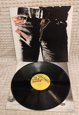 The Rolling Stones Sticky Fingers lp Vetoketju Kansi