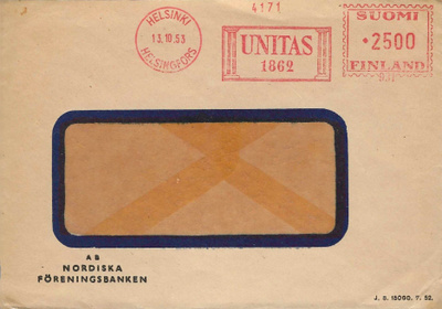 HELSINKI 13.10.53 UNITAS 2500 FRANKKEERAUSLEIMA NORDISKA FÖR