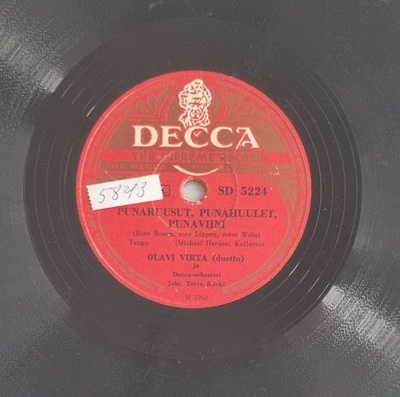 Savikiekko 1953 - Olavi Virta / Helena Vinkka  Decca SD 5224