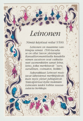 **  Sukunimi   - LEINONEN