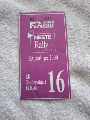 200 Ouninpohja 16 Ralli Kulkulupa keräilyyn