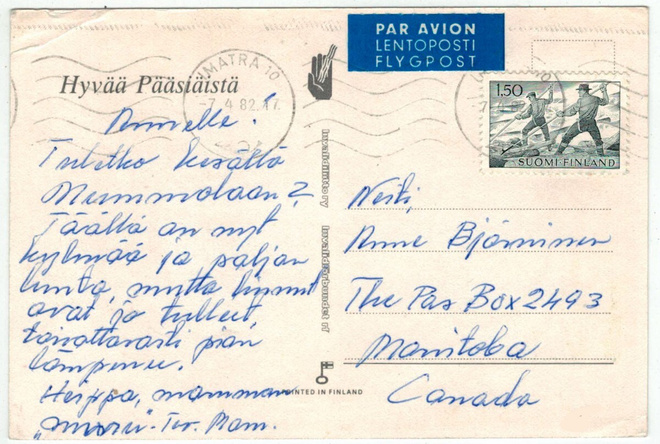 M63 1963 1,50 tukinuittaja lentokortti Kanadaan
