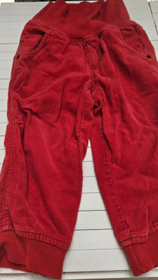 H&M lasten verryttelyhenkiset vakosamettihousut, punainen, k