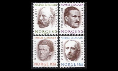 Norja 687-90 ** Norjalaisia geologeja (1974)