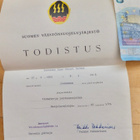 VANHA Todistus VSS Väestönsuojelu Joensuu Ent. Sotalaentäjä - pikkukuva 1