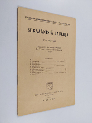 Sekaäänisiä lauluja : 134. vihko