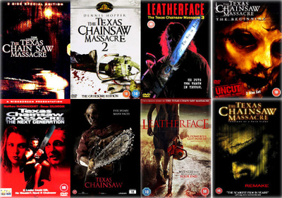Teksasin Moottorisahamurhat, Tobe Hooper, leffat 1-8, 11xDVD
