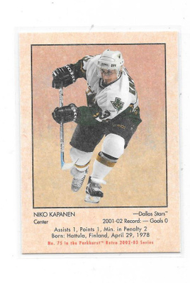 2002-03 Parkhurst Retro #75 Niko Kapanen  Dallas Stars