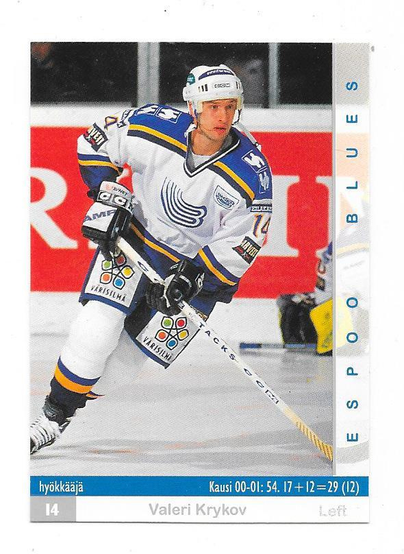2001-02 CardSet #7 Valeri Krykov Espoo Blues