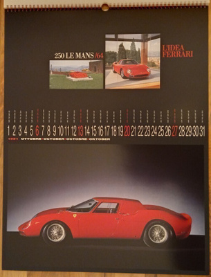 L´Idea Ferrari 1991 -seinäkalenteri