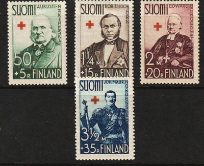 1938 Punaisen Ristin merkkisarja leimaamattomana