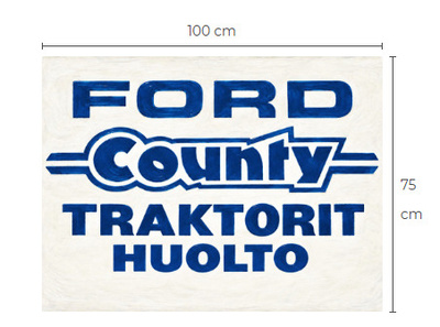 Uusi Ford County traktori alumiinitaulu 75 cm x 100 cm