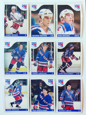 85-86 Opc - New York Rangers 9kpl