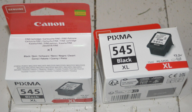 Canon PG-545XL (musta) mustepatruunoita