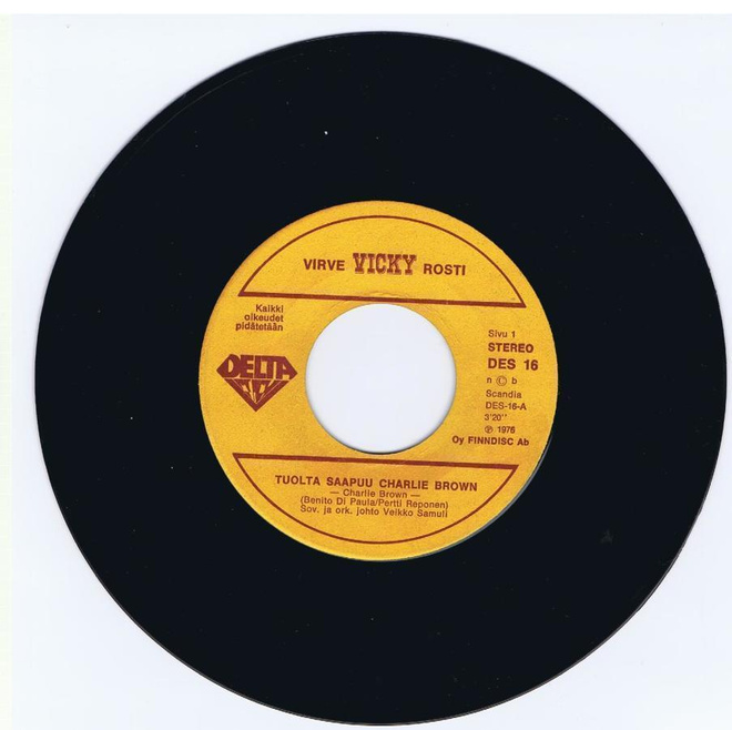 VIRVE VICKY ROSTI tuolta saapuu charlie brown 45 -1976-