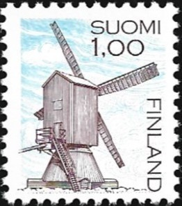 1983 Pieni kuvamerkki Tuulimylly 1,00 mk yHS ** LaPe 917 c)