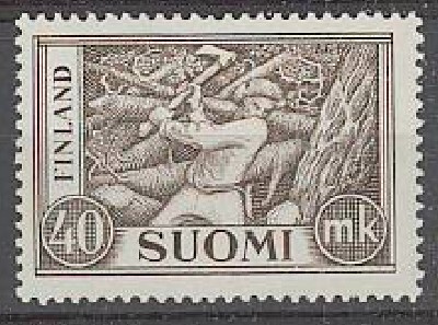 1952 40mk puunhakkaaja ++