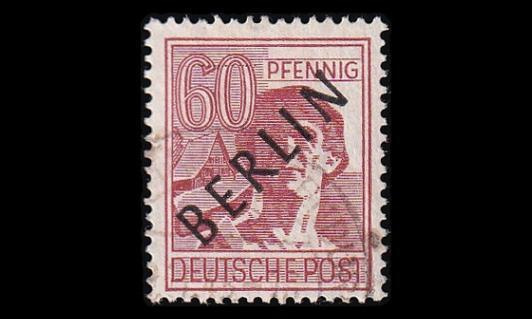 Berlin 14 o Musta päällepainama 60 Pf (1948)
