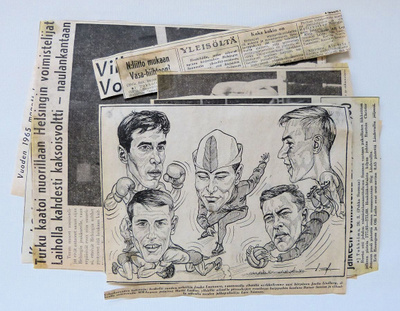 Lehtileikkeitä eri urheilulajeista v. 1965-66