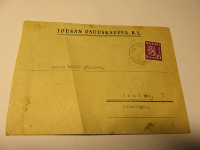 VANHA KIRJEKUORI , Postimerkki + Leima  03.06.1950