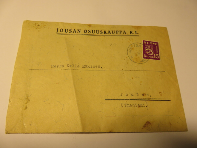 VANHA KIRJEKUORI , Postimerkki + Leima  03.06.1950