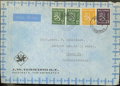 M30 1948 kirje lentopostissa CSRään