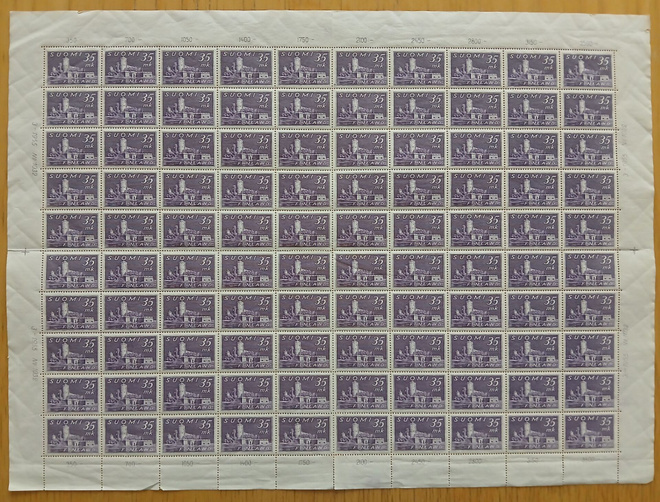 14.3.1949 Yleismerkki Olavinlinna 35mk violetti. LAPE 360**