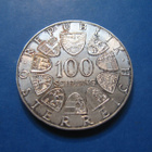 Itävalta 100 schillings hopea juhlaraha Kremsmunster - 1977 - pikkukuva 2